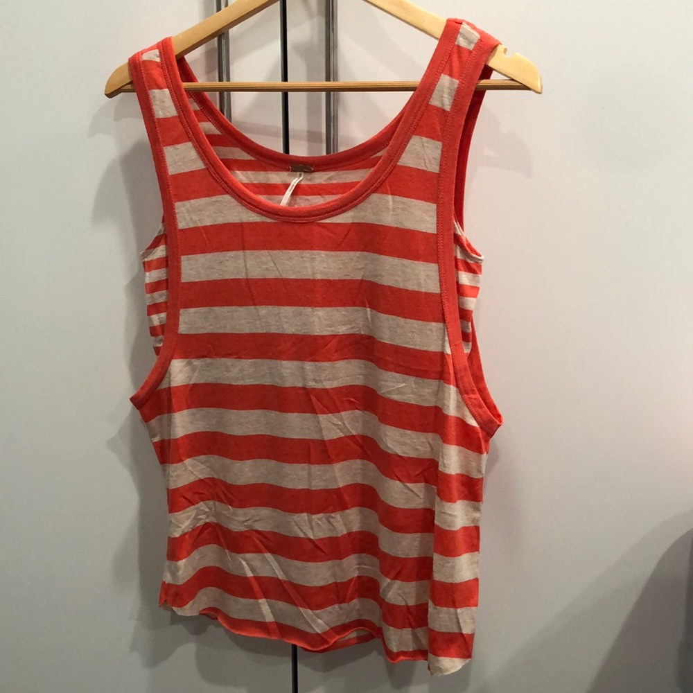 Orange and cream tank top